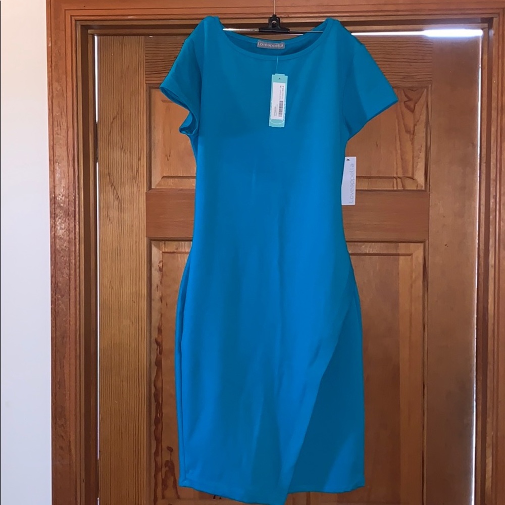 Loveappella Zola knit dress- Teal Green (Blue)